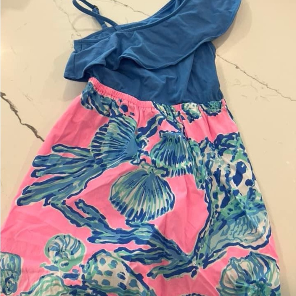 EUC Barefoot Princess off shoulder with strap dress size S 4-5 girls